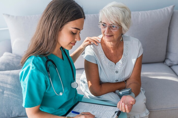 International graduate with aged care patient